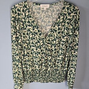 Gilli Abstract Green and Cream Top